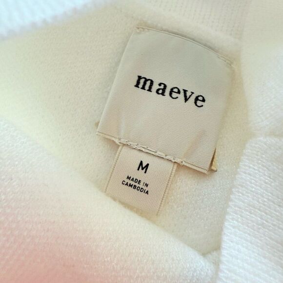 Anthropologie Maeve CARYS Mock Neck Sweater Womens Medium M Red Hearts Oversized - Picture 10 of 13